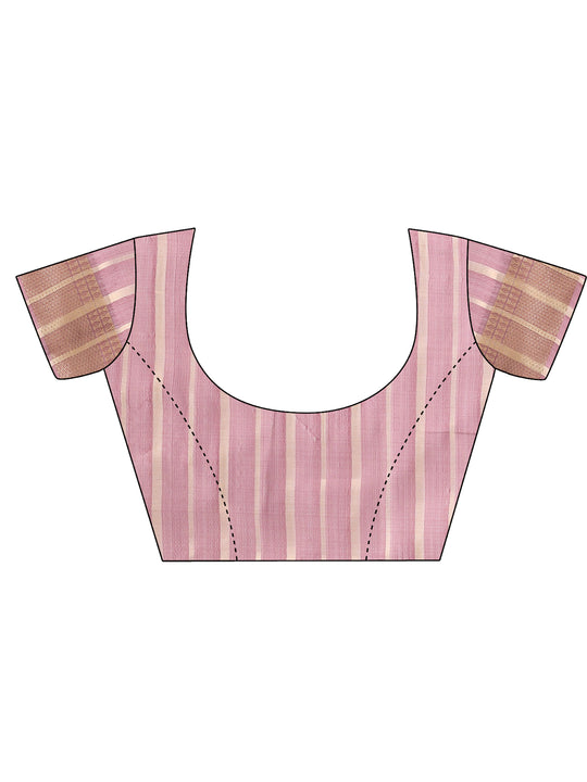 Purple FOSHAN Organza Saree with Blouse Piece