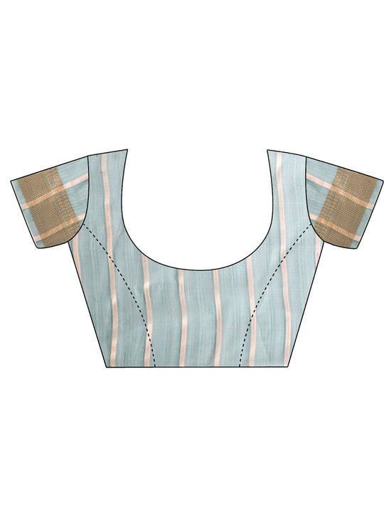 Green FOSHAN Organza Saree with Blouse Piece