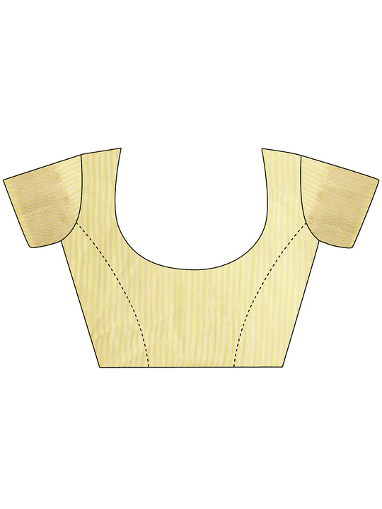 Yellow Organza Saree With Blouse Piece