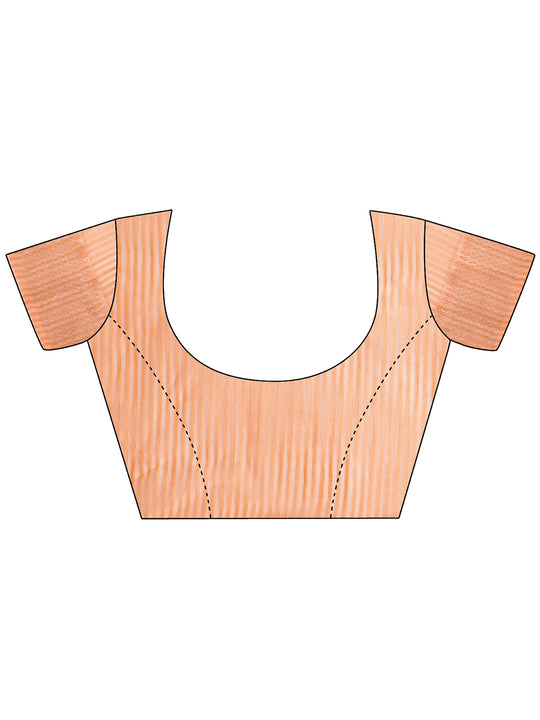 Orange Organza Saree With Blouse Piece