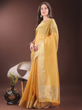 Mustrad Organza Saree With Blouse Piece