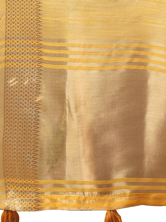 Mustrad Organza Saree With Blouse Piece