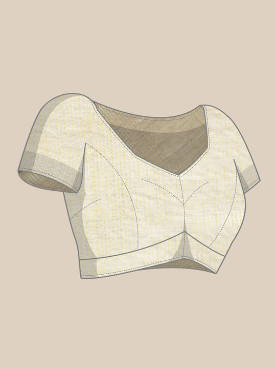 Olive Green Linen Cotton Saree With Blouse Piece