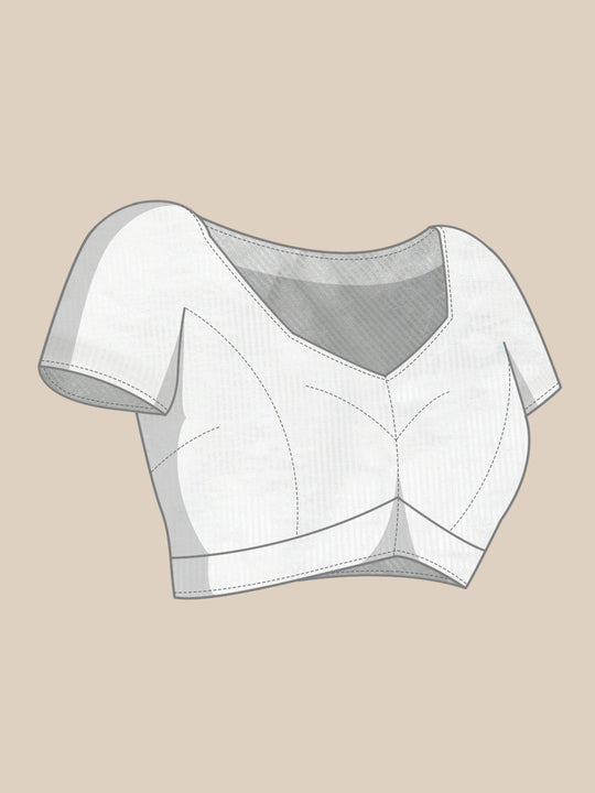 Sky Blue Linen Cotton Saree With Blouse Piece