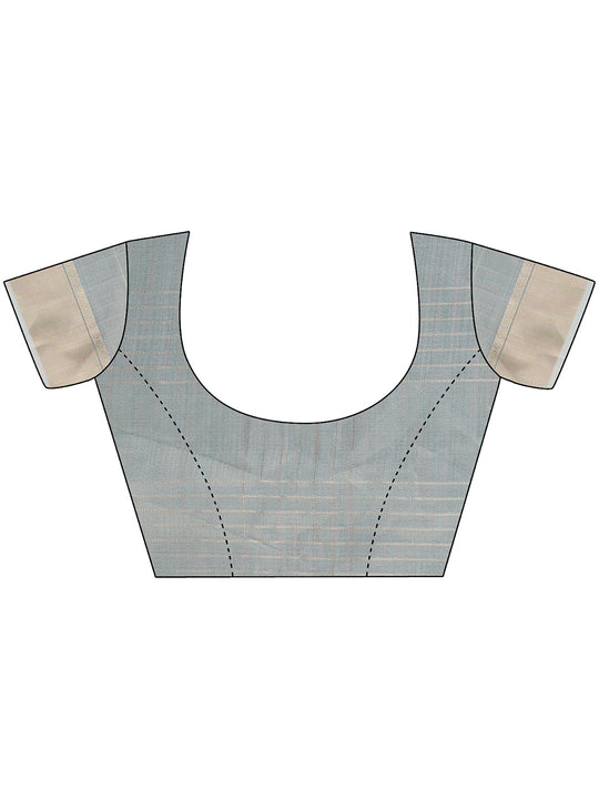 Light Blue Organza Saree With Blouse Piece