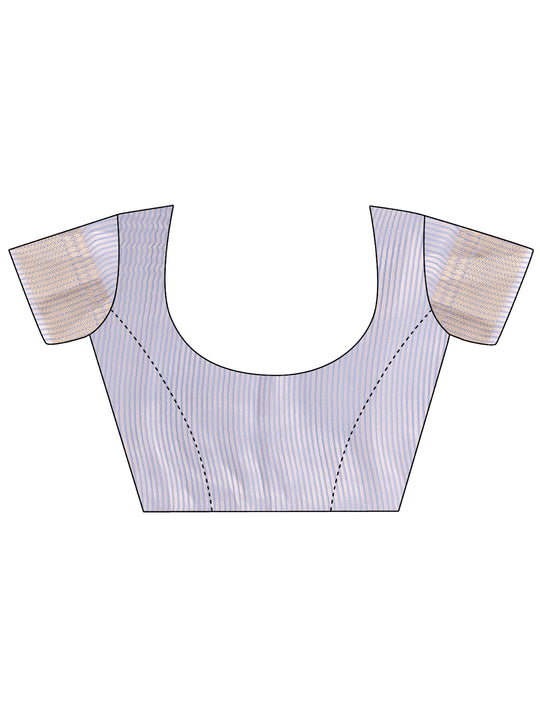 Sky Blue Organza Saree With Blouse Piece