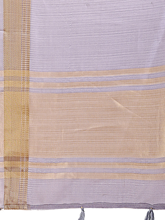 Grey Organza Saree With Blouse Piece