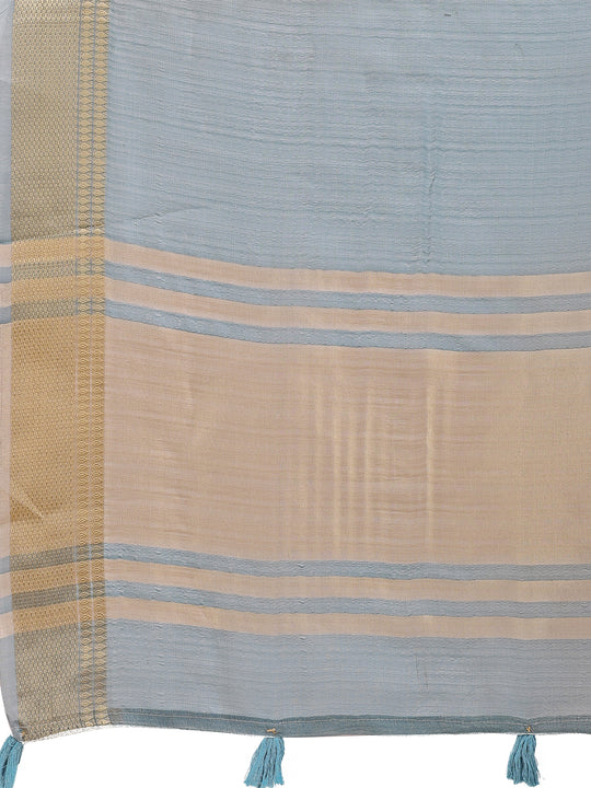 Sea Green Organza Saree With Blouse Piece