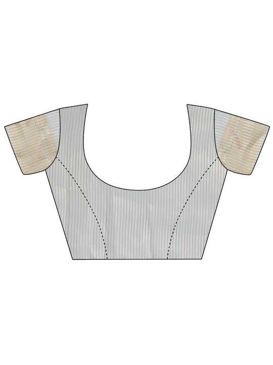 Sea Green Organza Saree With Blouse Piece