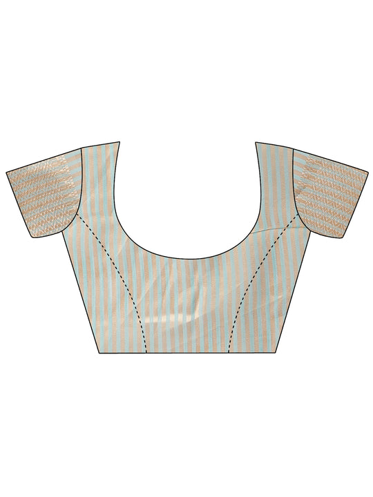 Sea Green Cotton Saree With Blouse Piece