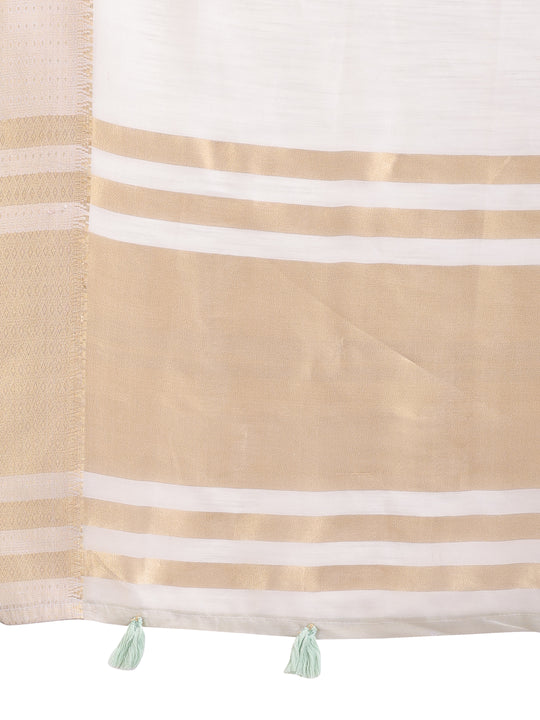 Grey Cotton Saree With Blouse Piece