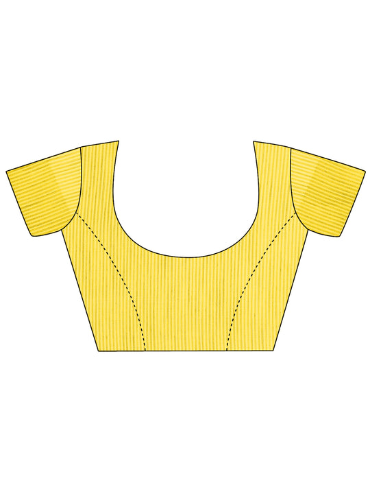 White Linen Cotton Saree With Blouse Piece