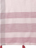 White Linen Cotton Saree With Blouse Piece