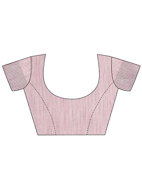 White Linen Cotton Saree With Blouse Piece