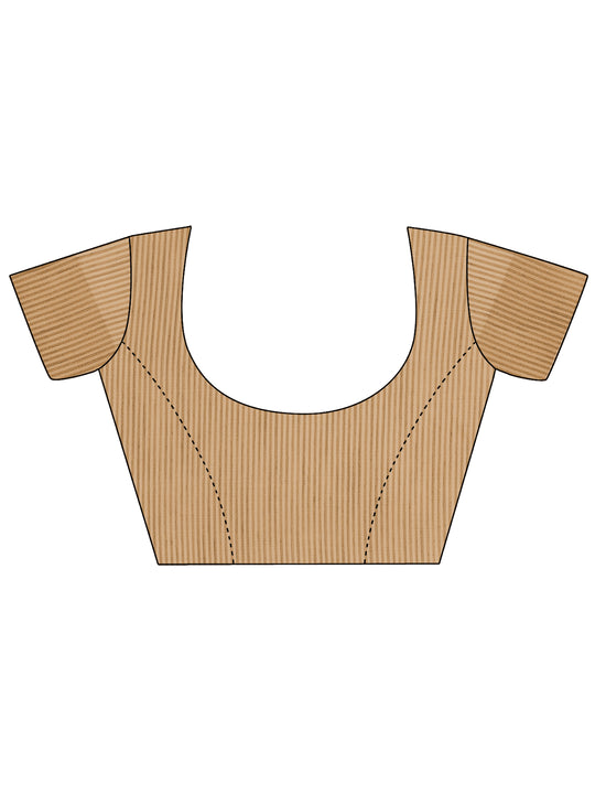 White Linen Cotton Saree With Blouse Piece