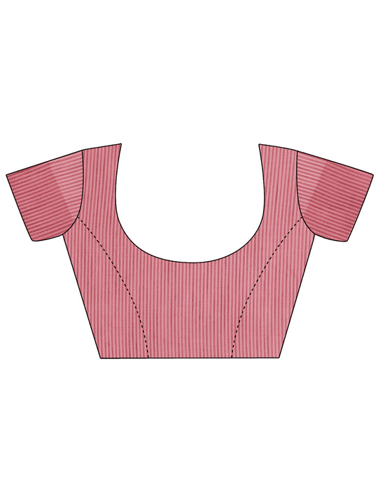 White Linen Cotton Saree With Blouse Piece