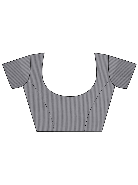 White Linen Cotton Saree With Blouse Piece