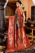 Chocolate Brown Paithani Saree