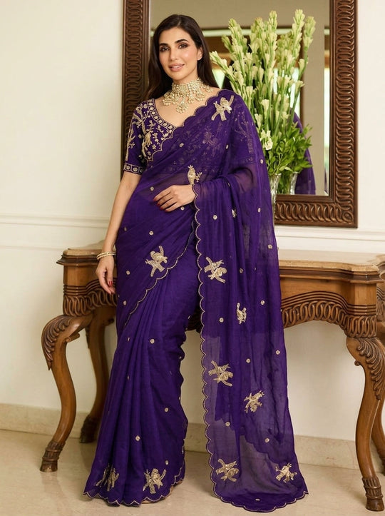 Embellished Embroidered Saree