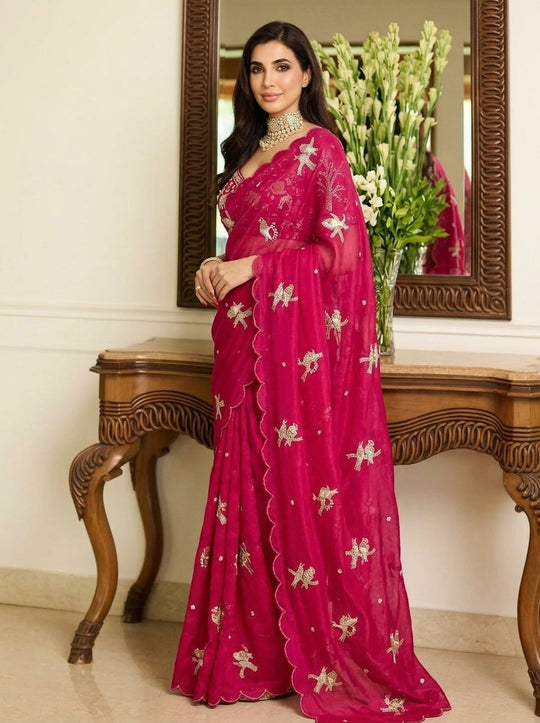 Embellished Embroidered Saree