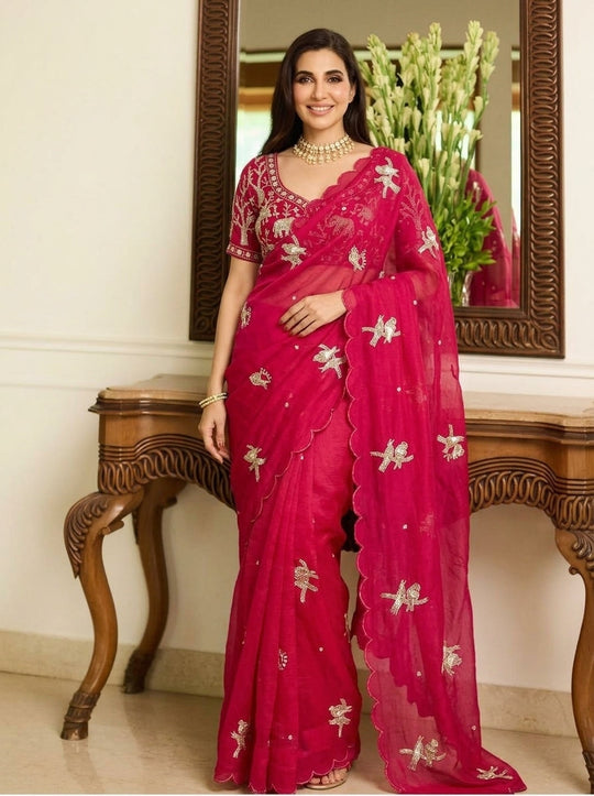 Embellished Embroidered Saree
