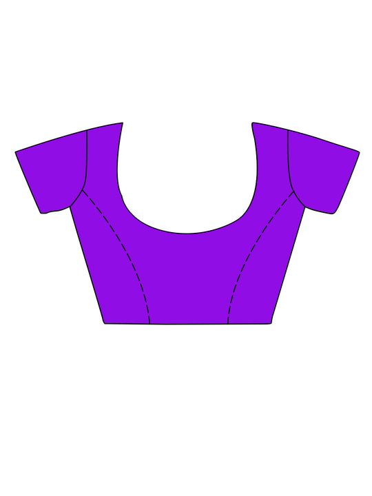 Violet Soft silk Saree With Blouse Piece