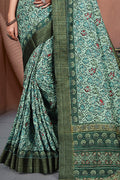 Seafoam Green Digital Print Saree