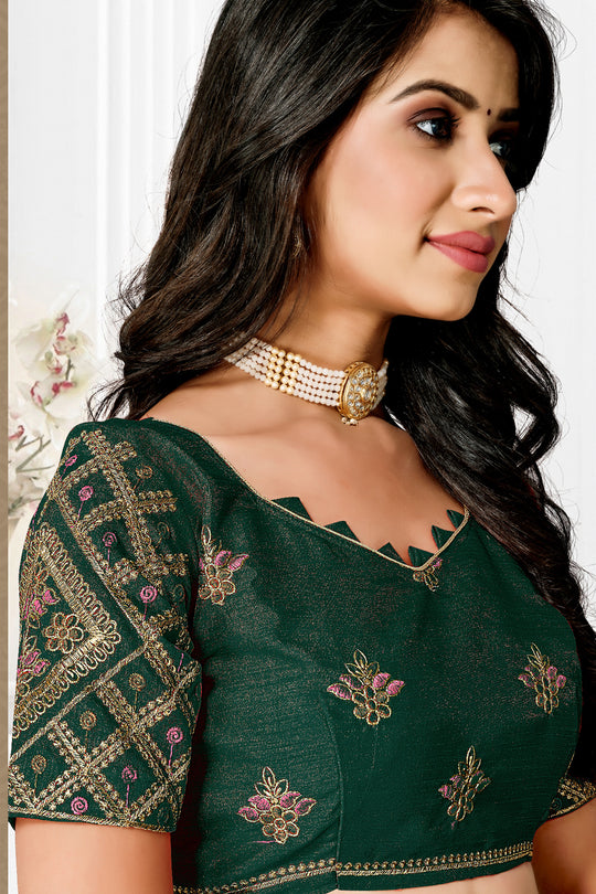 Fern Green Brasso Saree