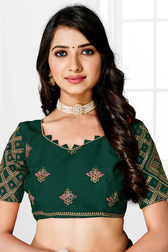 Fern Green Brasso Saree