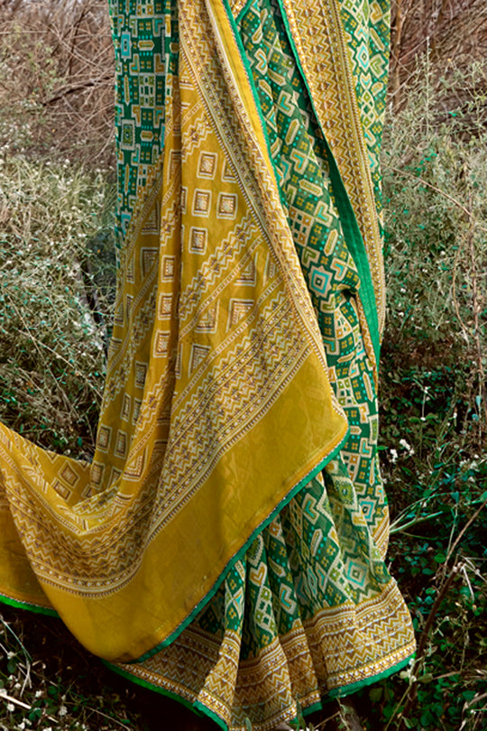Emerald Green Georgette Saree