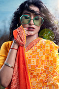 Sunny Orange Georgette Saree