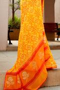 Marigold Yellow Chiffon Saree