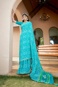 Sky Blue Chiffon Saree