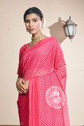 Taffy Pink Chiffon Saree