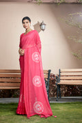 Taffy Pink Chiffon Saree