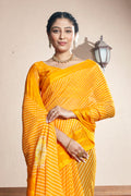 Marigold Yellow Chiffon Saree