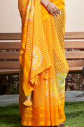 Marigold Yellow Chiffon Saree