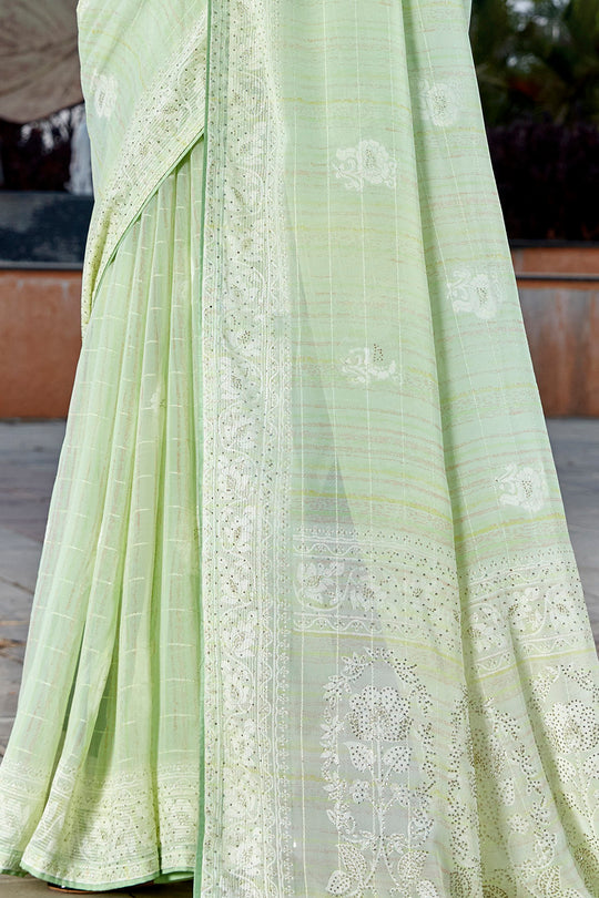 Mint Green Georgette Saree