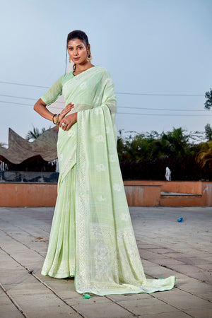 Mint Green Georgette Saree