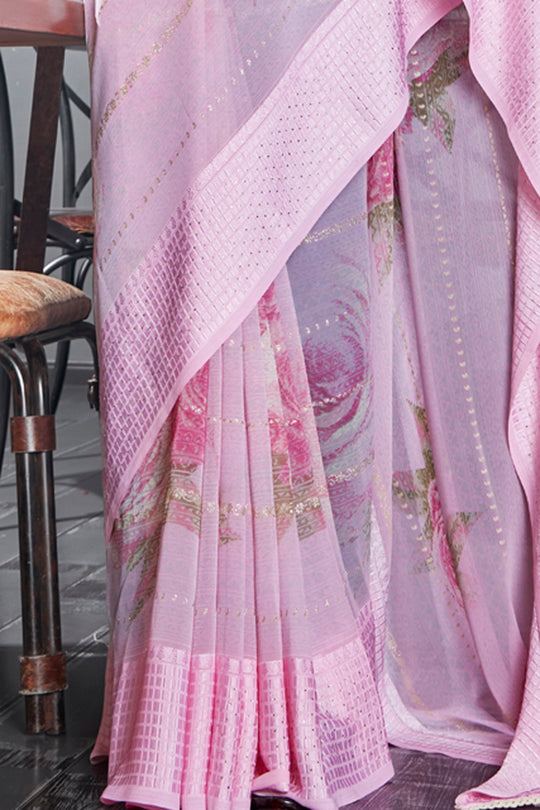 Mint Green Georgette Saree