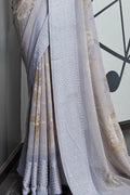 Coin Grey Georgette Saree