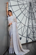 Coin Grey Georgette Saree