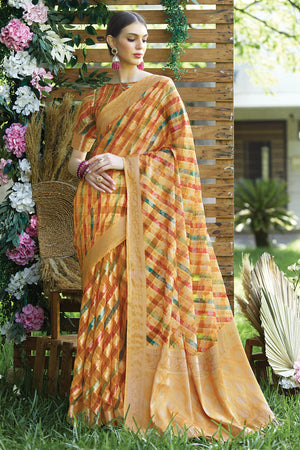 Multicolor Digital Print Saree