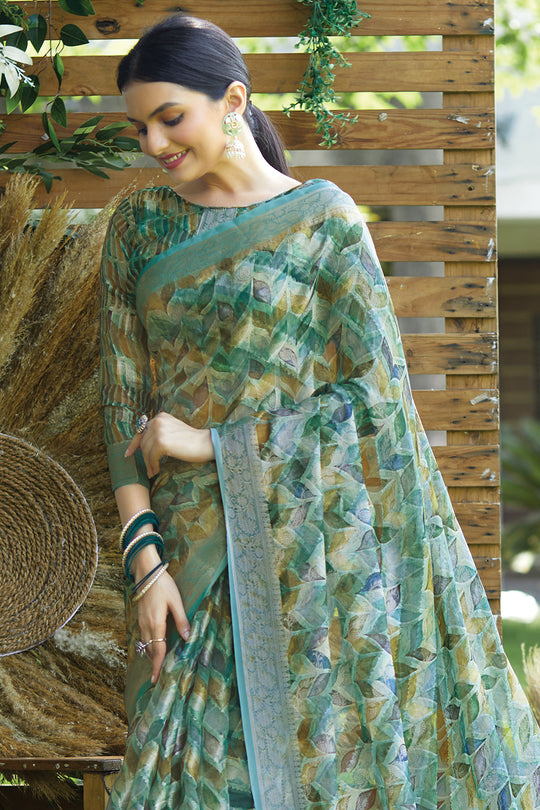 Multicolor Digital Print Saree