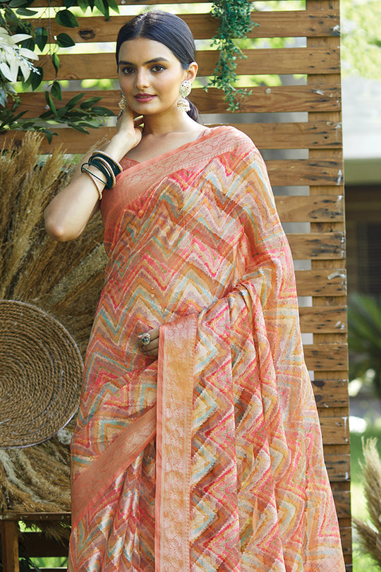 Multicolor Digital Print Saree