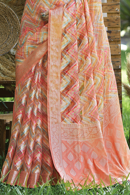 Multicolor Digital Print Saree design