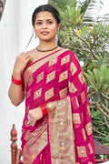 Taffy Pink Organza Saree