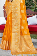 Marigold Yellow Organza Saree