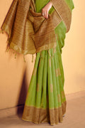 Pear Green Cotton Silk Saree
