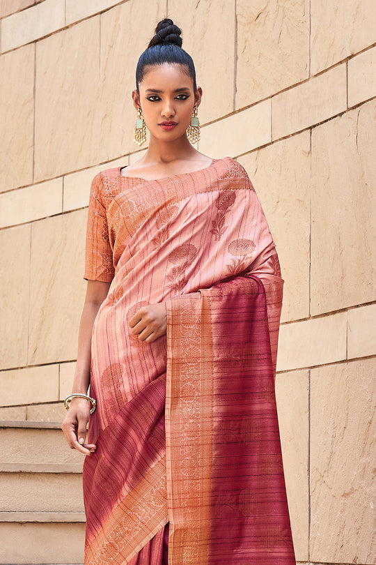 Red Digital Print Saree